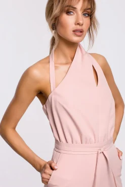 Discount Kobinezon bez rękawów - pudrowy Eleganckie Kombinezony|Kombinezony