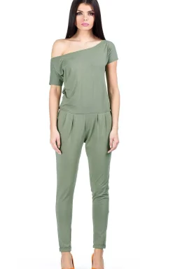 Discount Kobinezon daki z krótki rękawe - khaki Kombinezony