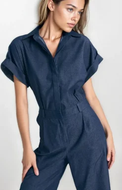 Discount Kobinezon daki z krótki rękawe - jeanowy Do Pracy|Dobry Skład