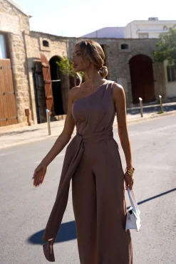 Clearance Kobinezon na jedno raię z wiązanyi zarfai - okka Eleganckie Kombinezony|Kombinezony