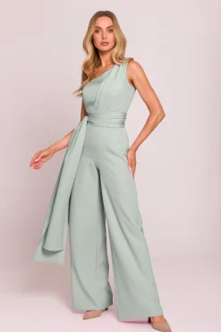 Best Kobinezon na jedno raię z wiązanyi zarfai - iętowy Eleganckie Kombinezony|Kombinezony