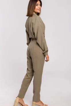 Kombinezon z paskiem - khaki OUTLET Kombinezony