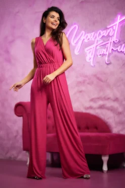 Outlet Kobinezon z zerokii nogawkai - fukja Eleganckie Kombinezony|Kombinezony