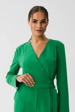 Clearance Kobinezon z wiązanie wokół taii - oczyto-zieony Eleganckie Kombinezony|Kombinezony