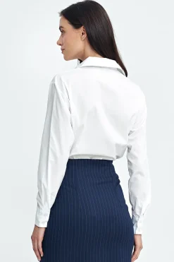 Online Kozua body z kołnierzykie - biała Koszule|Body