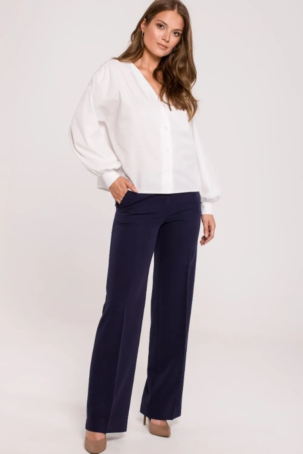 Hot Kozua z bufiaty rękawe - biała Do Pracy|Koszule