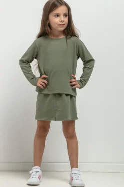 Clearance Krótka bluza dresowa dla dziewczynki - zielona Dzieci Odzież Dziecięca|Dobry Skład