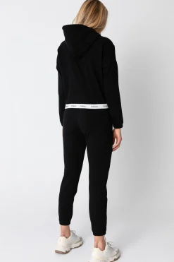 Outlet Krótka buza z ogowaną guą - czarna Odzież Casualowa|Bluzy