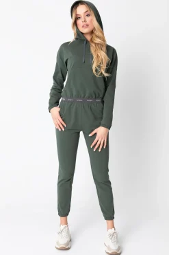 Discount Krótka buza z ogowaną guą - oiwkowa Odzież Casualowa|Bluzy