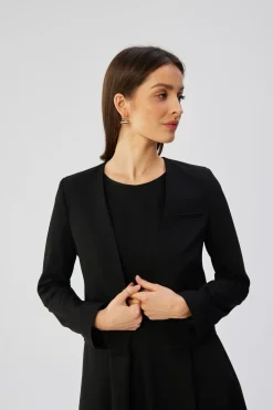 Clearance Krótka arynarka bez zapięcia - czarna Marynarki|Dobry Skład