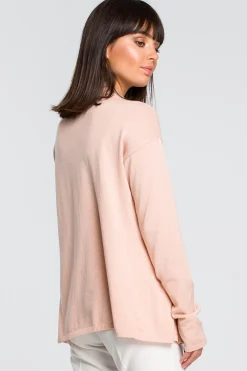 Clearance Krótki kardigan z kołnierzem szalowym - brzoskwiniowy Swetry