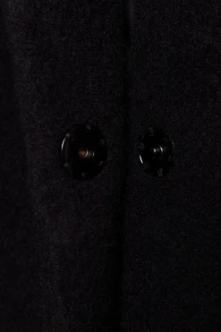 Outlet Krótki płazcz overize zapinany na napę – czarny Płaszcze|Odzież Casualowa