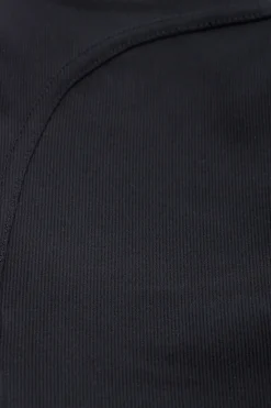 Sale egginy prążkowane puhup z wyoki tane - czarne Legginsy|Odzież Casualowa
