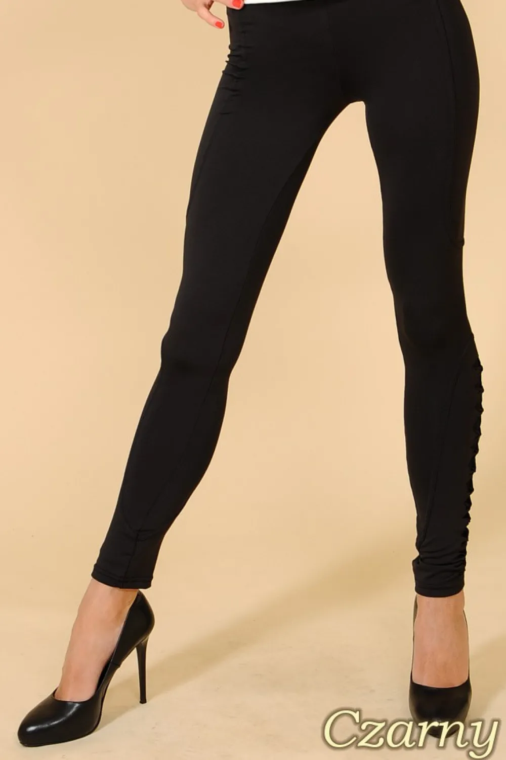 New Legginsy z przeszyciami i wstawkami na łydkach Legginsy