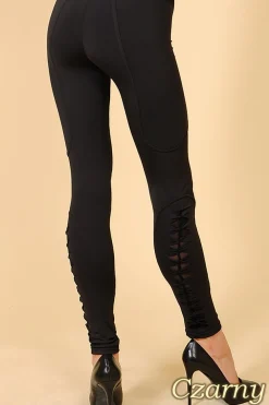 New Legginsy z przeszyciami i wstawkami na łydkach Legginsy