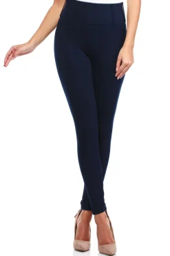 Discount egginy z wyoką guą i zaeczkai - granatowe Legginsy