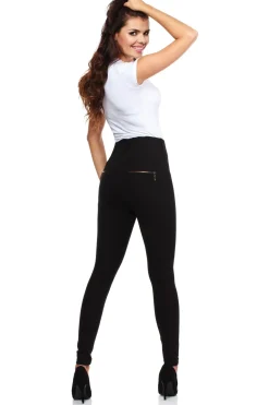 Sale egginy z wyoką guą i zaeczkai - czarne Legginsy