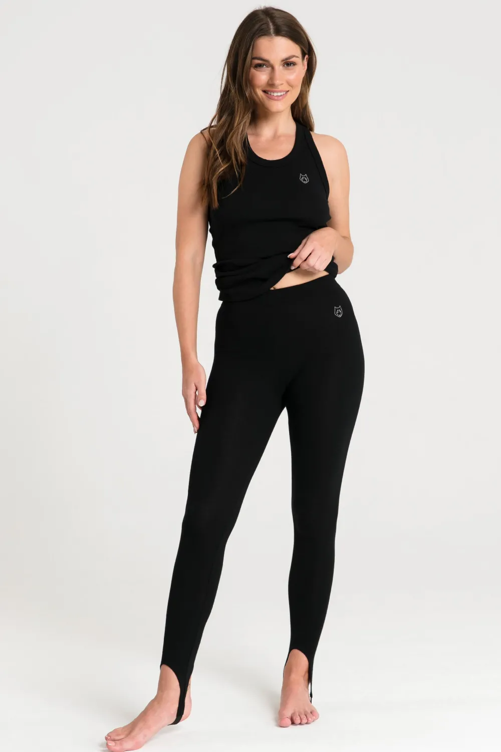 Clearance Legginsy z zapiętkiem - czarne Spodnie|Legginsy
