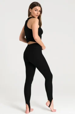 Clearance Legginsy z zapiętkiem - czarne Spodnie|Legginsy
