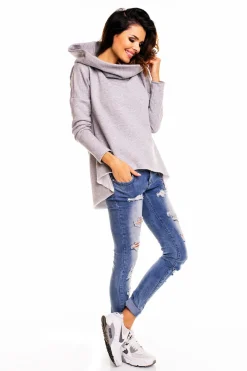 uźna buza overize z kapture - zara Odzież Casualowa|Bluzy