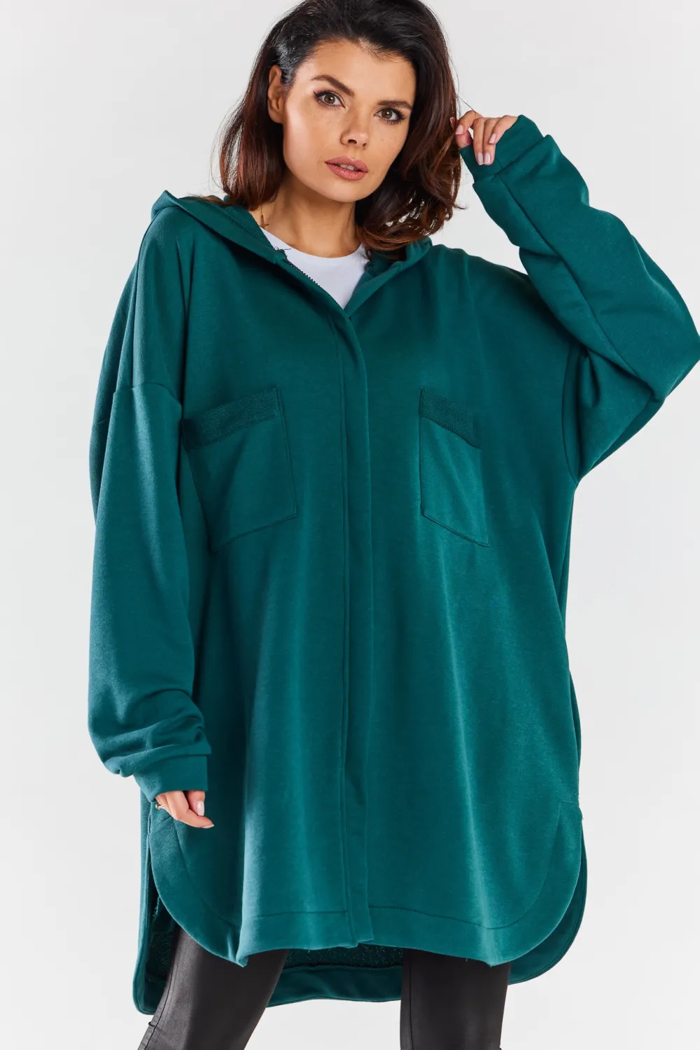 Online Luźna bluza z kapturem i kieszeniami - zielona Odzież Casualowa|Dobry Skład