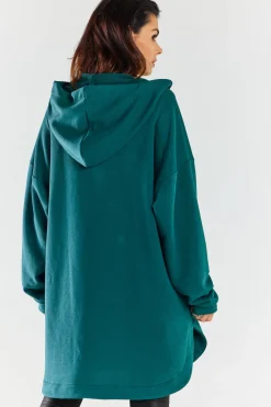 Online Luźna bluza z kapturem i kieszeniami - zielona Odzież Casualowa|Dobry Skład