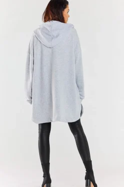 Luźna bluza z kapturem i kieszeniami - szara Odzież Casualowa|Dobry Skład