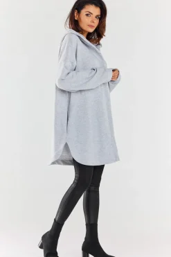 Luźna bluza z kapturem i kieszeniami - szara Odzież Casualowa|Dobry Skład