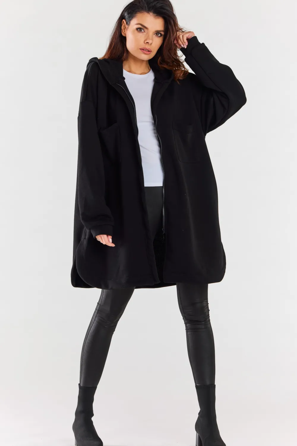 Clearance Luźna bluza z kapturem i kieszeniami - czarna Odzież Casualowa|Dobry Skład
