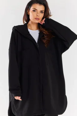 Clearance Luźna bluza z kapturem i kieszeniami - czarna Odzież Casualowa|Dobry Skład