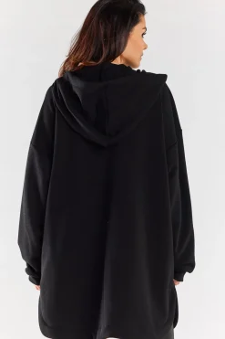 Clearance Luźna bluza z kapturem i kieszeniami - czarna Odzież Casualowa|Dobry Skład