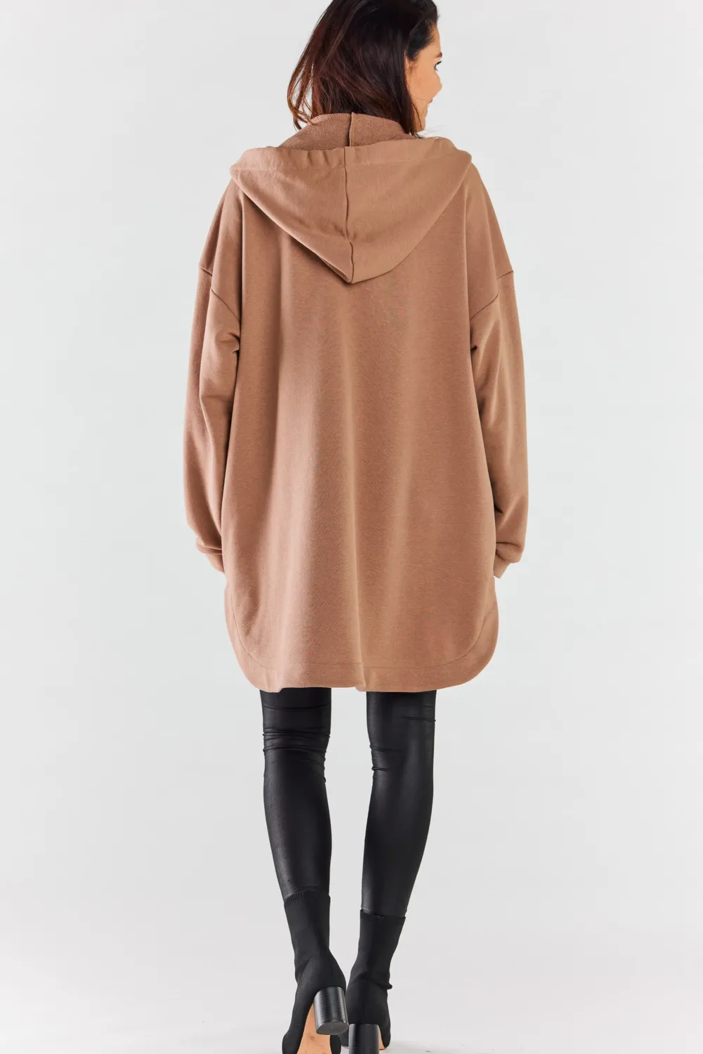 Hot Luźna bluza z kapturem i kieszeniami - beżowa Odzież Casualowa|Dobry Skład