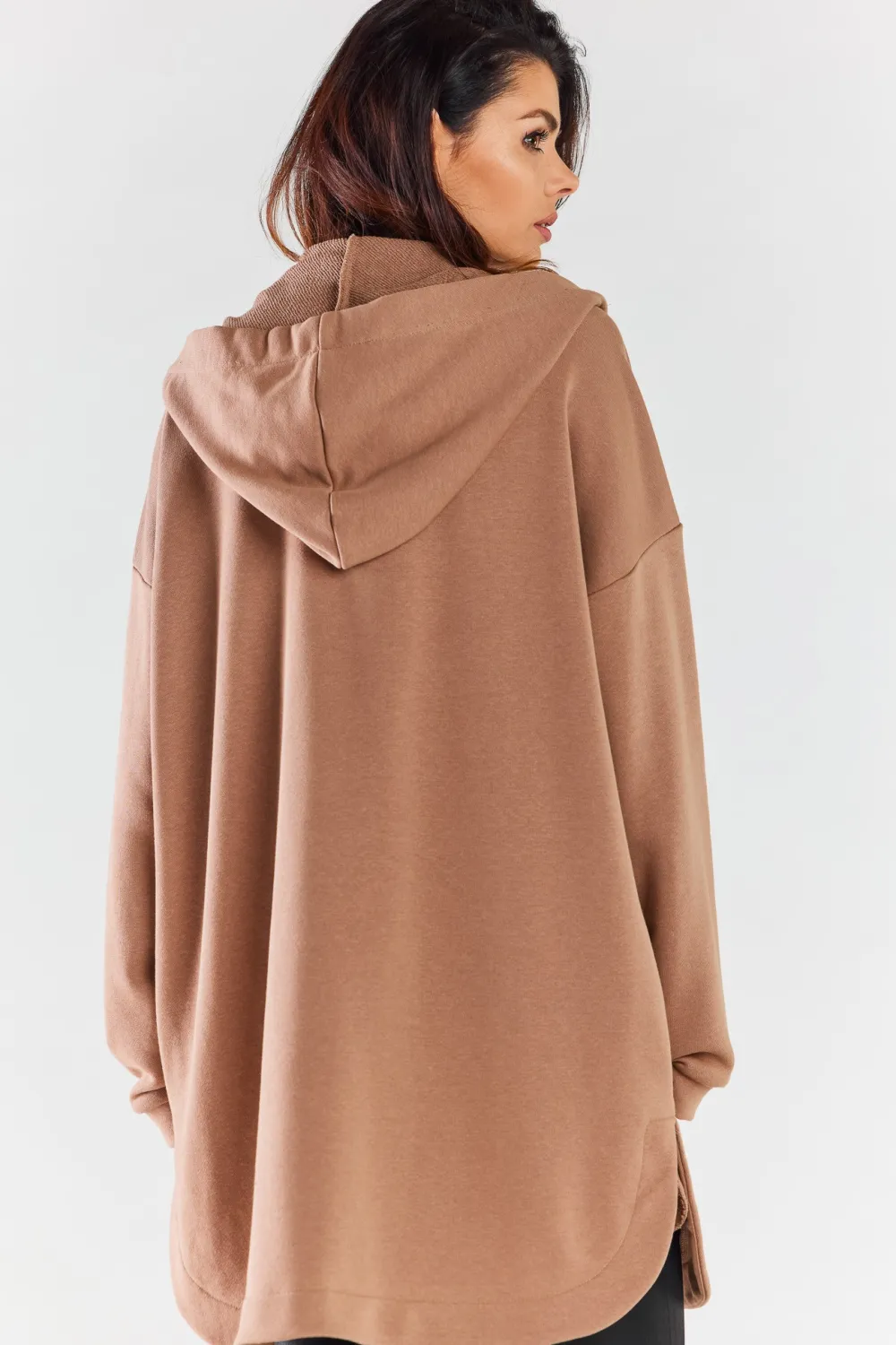 Hot Luźna bluza z kapturem i kieszeniami - beżowa Odzież Casualowa|Dobry Skład
