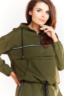 Clearance Luźna bluza z kapturem - khaki Odzież Casualowa|Dobry Skład