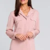 Clearance Luźna bluzka koszulowa - pudrowa Bluzki