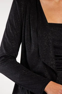 Discount uźna narzutka z długi rękawe - czarna Marynarki