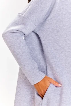 Hot uźna ukienka trapezowa z półgofe - zara Sukienki Dzianinowe|Sukienki