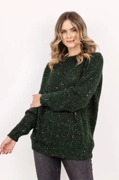 Discount iękki weter overize – zieony Swetry