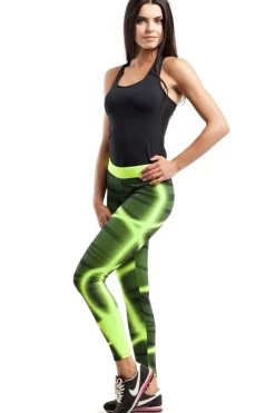 Hot Modne neonowe legginsy sportowe - model 1 Odzież Casualowa|Spodnie