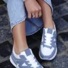New Niebieskie niskie trampki Crissie - biało-niebieskie Sneakersy