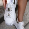 Niskie trampki Georgina - złoto-białe Sneakersy