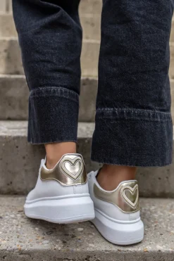 Hot Niskie trampki Noemie - złoto-białe Sneakersy