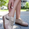 New Niskie trampki Yana - beżowo-liliowe Sneakersy