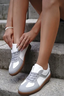 Discount Niskie trampki Yana - szaro-białe Sneakersy