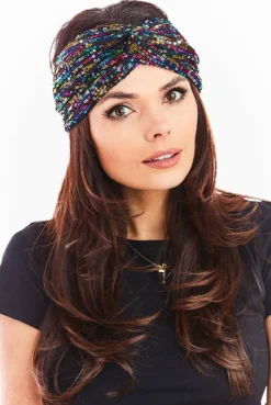 Hot Opaska bandana na głowę - kolorowa-cekiny Akcesoria