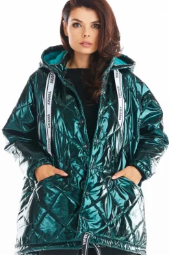 Best Pikowana kurtka oversize - zielona Płaszcze I Kurtki Przejściowe|Kurtki
