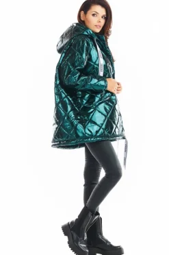 Best Pikowana kurtka oversize - zielona Płaszcze I Kurtki Przejściowe|Kurtki