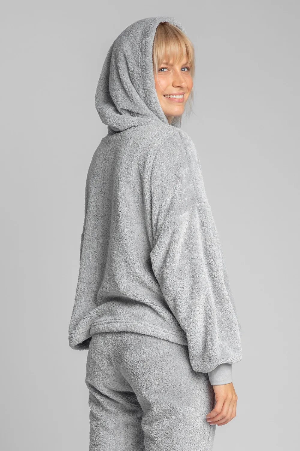 Online Puzowa buza z kapture - popieata Odzież Casualowa|Bluzy
