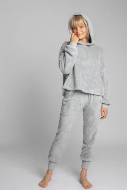 Online Puzowa buza z kapture - popieata Odzież Casualowa|Bluzy