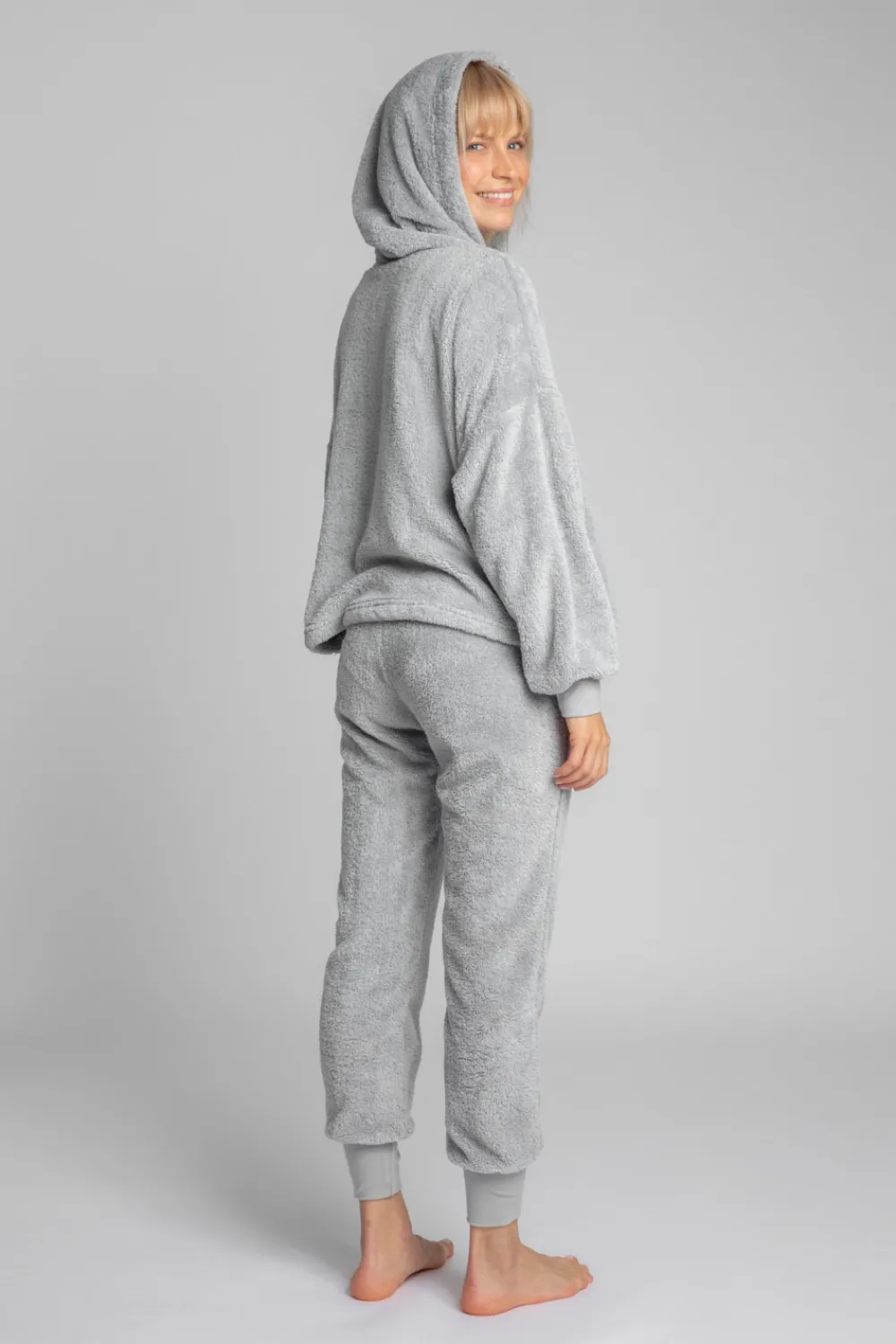 Online Puzowa buza z kapture - popieata Odzież Casualowa|Bluzy